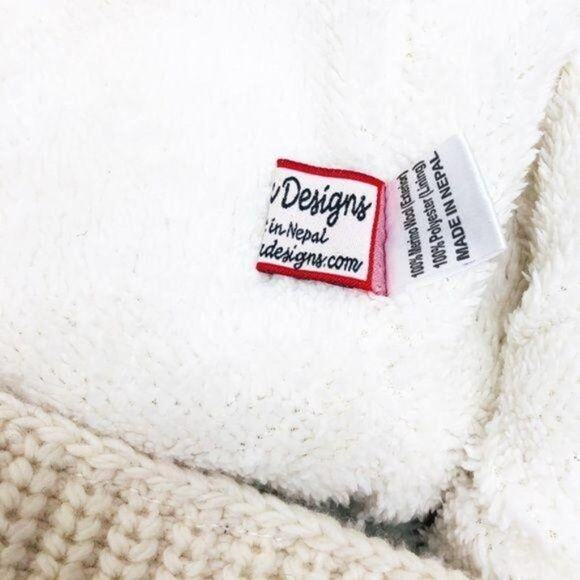 Nirvana Designs Rib Neck Warmer Handmade Merino Wool Knit Ivory from Nepal NWT - Picture 7 of 11